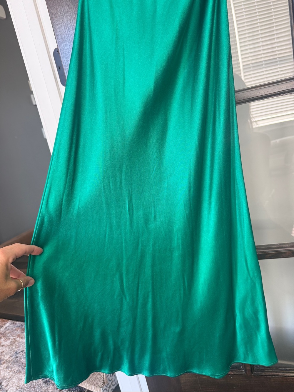 Rat & Boa Emerald Green Satin Slip Midi Dress Cowl Neck Open Back Wedding Guest - Picture 8 of 9